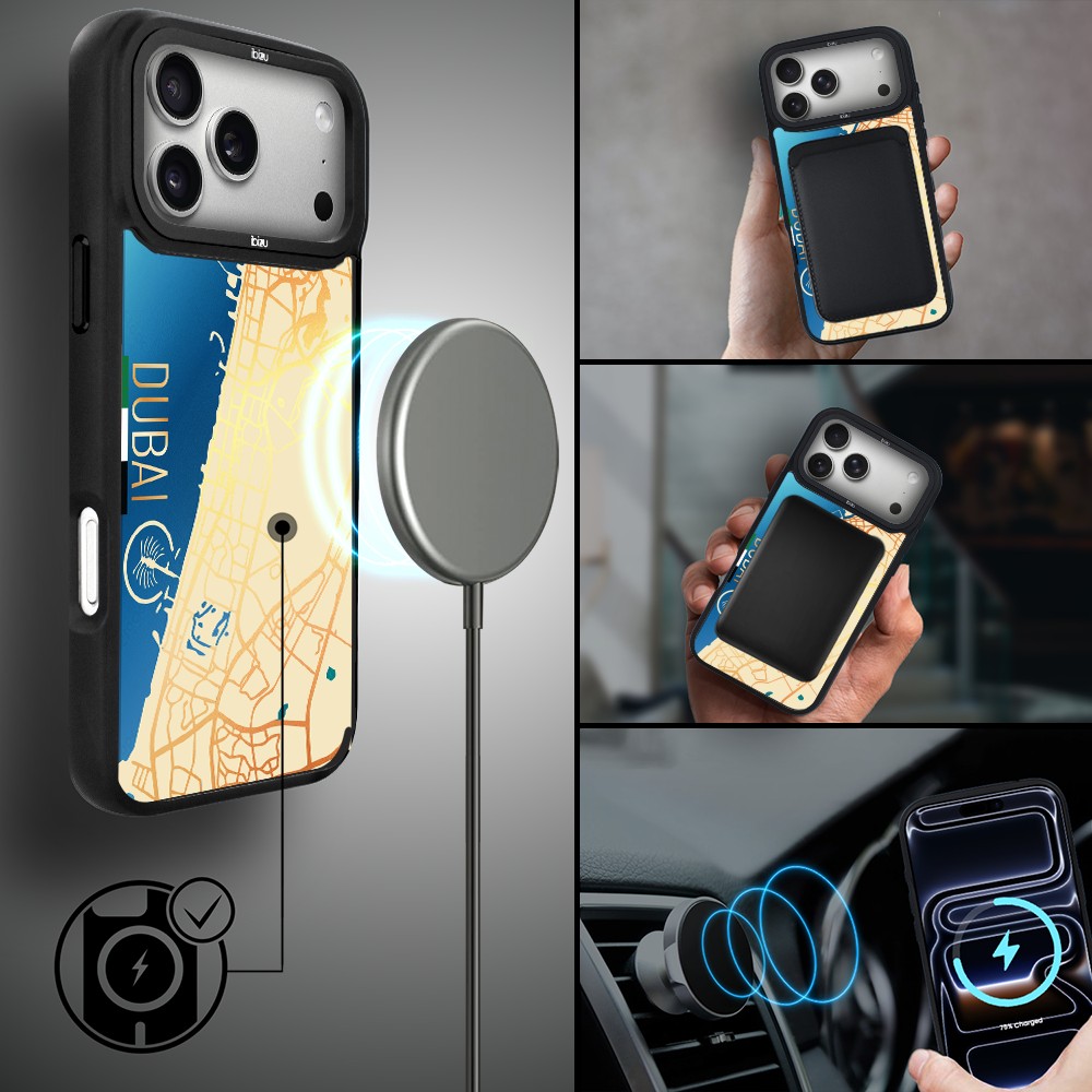 Etui do iPhone 17 Pro Max IBIZU DropGuard Matt z MagSafe, Mapy Świata, Dubai ip 17 pro-4