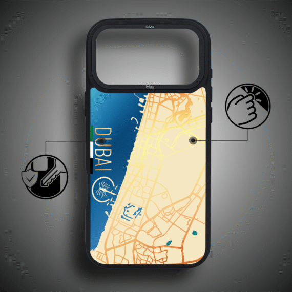 Etui do iPhone 17 Pro Max IBIZU DropGuard Matt z MagSafe, Mapy Świata, Dubai ip 17 pro-5
