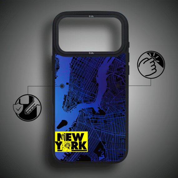Etui do iPhone 17 Pro Max IBIZU DropGuard Matt z MagSafe, Mapy Świata, New York ip 17 pro-5