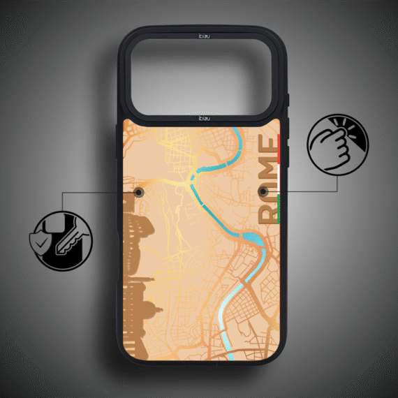 Etui do iPhone 17 Pro Max IBIZU DropGuard Matt z MagSafe, Mapy Świata, Rome ip 17 pro-5