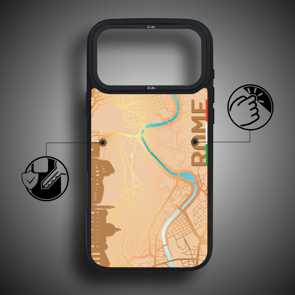 Etui do iPhone 17 Pro Max IBIZU DropGuard Matt z MagSafe, Mapy Świata, Rome ip 17 pro-5