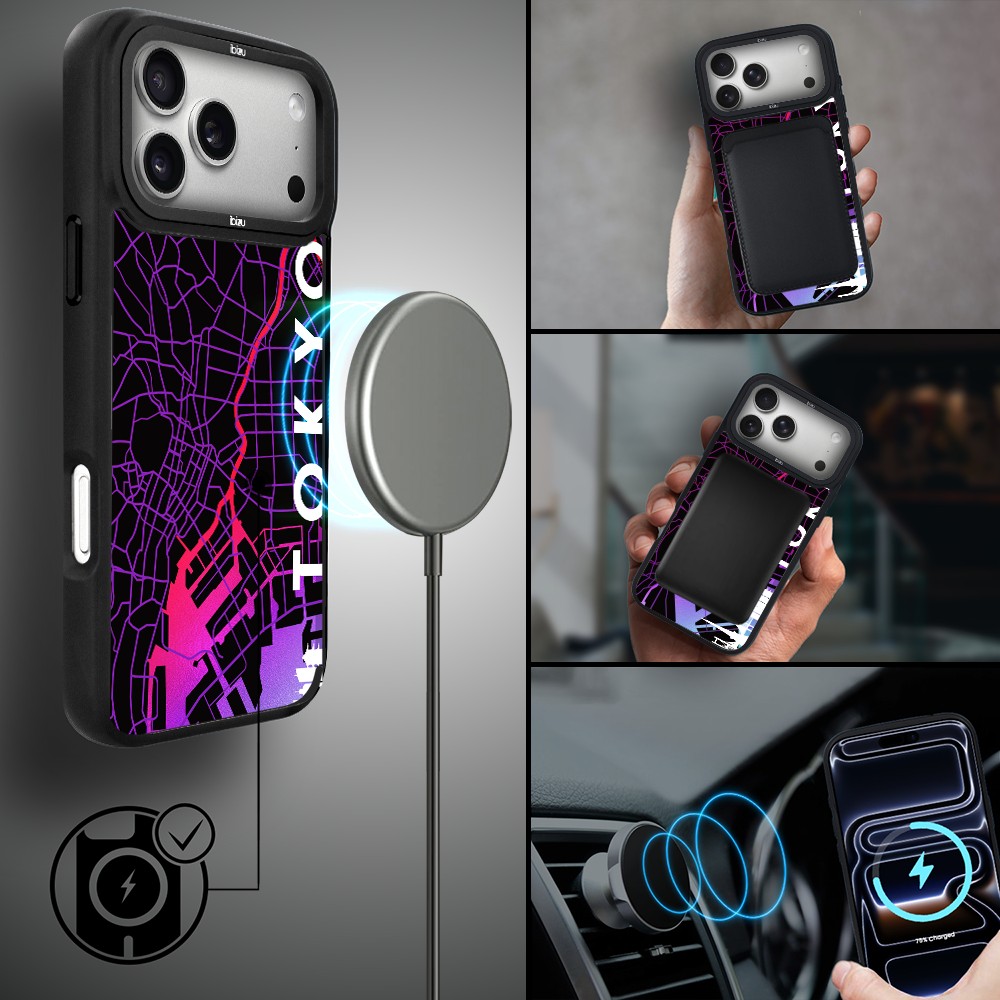 Etui do iPhone 17 Pro Max IBIZU DropGuard Matt z MagSafe, Mapy Świata, Tokyo ip 17 pro-4