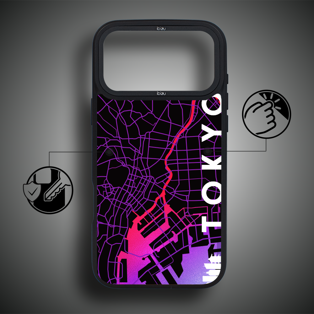 Etui do iPhone 17 Pro Max IBIZU DropGuard Matt z MagSafe, Mapy Świata, Tokyo ip 17 pro-5