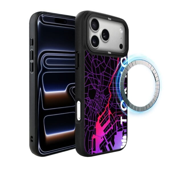 Etui do iPhone 17 Pro IBIZU DropGuard Matt z MagSafe, Mapy Świata, Tokyo