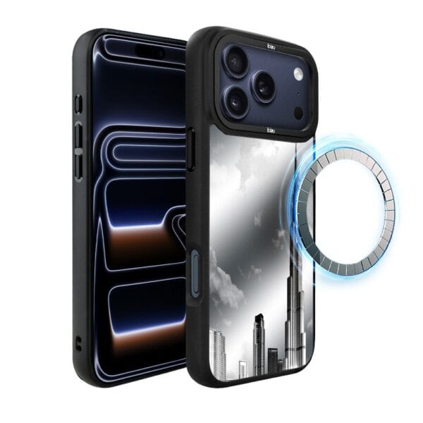 Etui do iPhone 17 Pro IBIZU DropGuard Matt z MagSafe, Noir City, Burj Khalifa