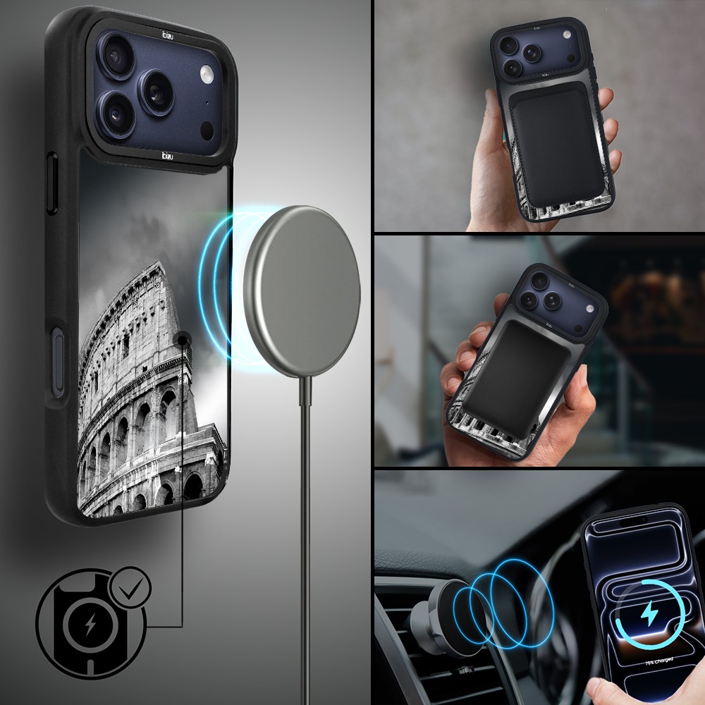 Etui do iPhone 17 Pro Max IBIZU DropGuard Matt z MagSafe, Noir City, Koloseum ip 17 pro-4