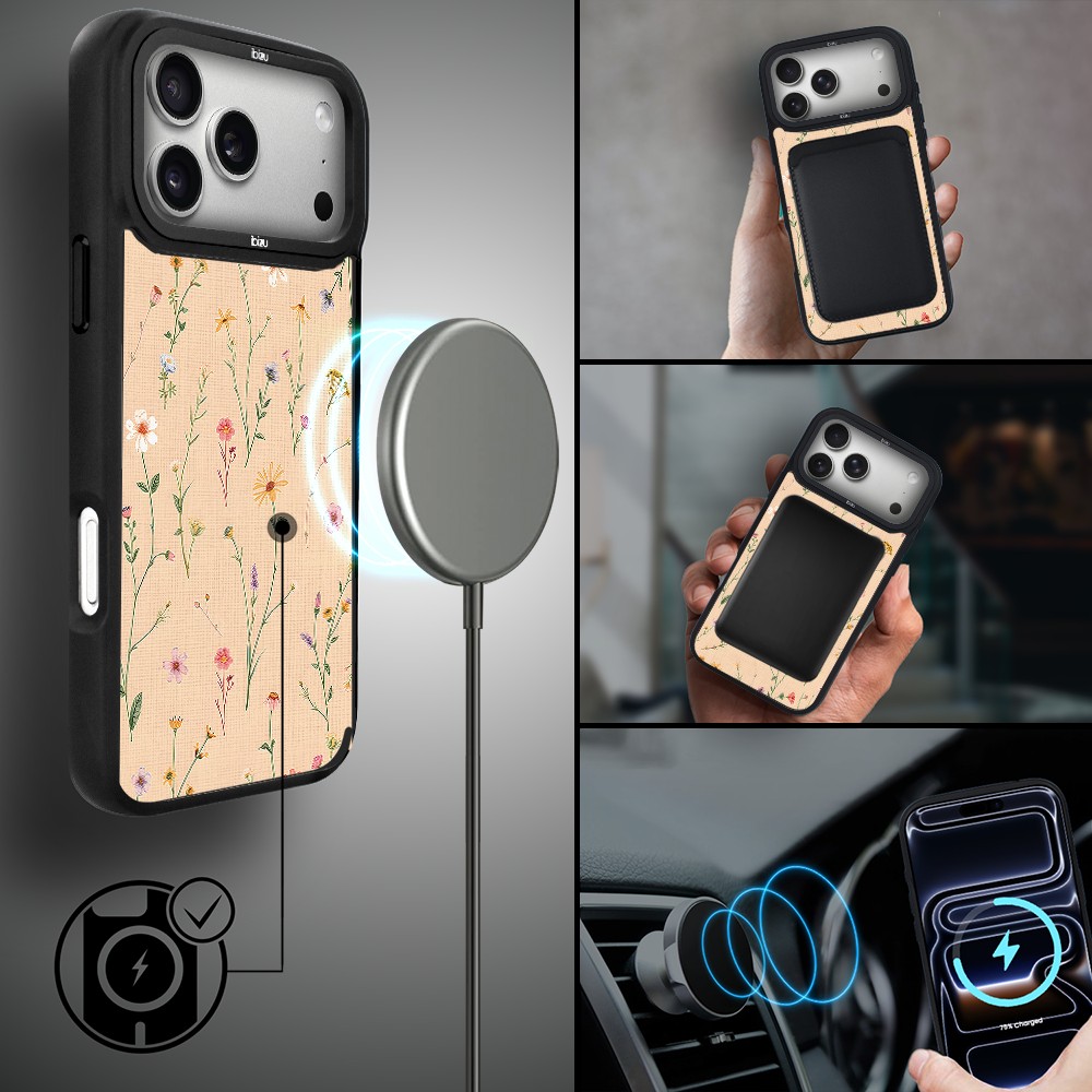 Etui do iPhone 17 Pro Max IBIZU DropGuard Matt z MagSafe, Pastel Bloom, Koralowa Łąka ip 17 pro-4