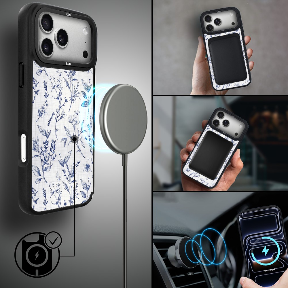 Etui do iPhone 17 Pro Max IBIZU DropGuard Matt z MagSafe, Pastel Bloom, Lazurowe Szepty ip 17 pro-4