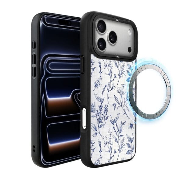 Etui do iPhone 17 Pro IBIZU DropGuard Matt z MagSafe, Pastel Bloom, Lazurowe Szepty