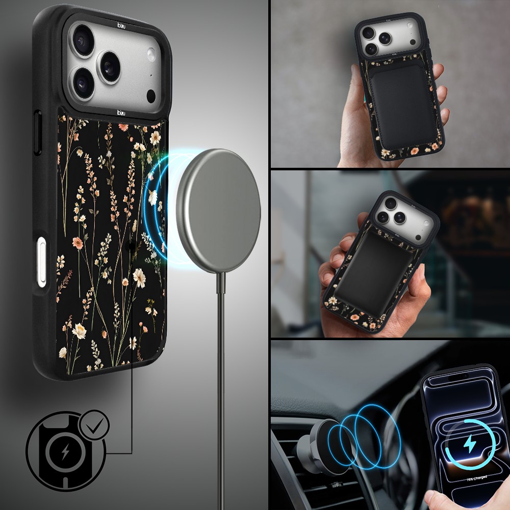 Etui do iPhone 17 Pro Max IBIZU DropGuard Matt z MagSafe, Pastel Bloom, Północny ogródip 17 pro-4