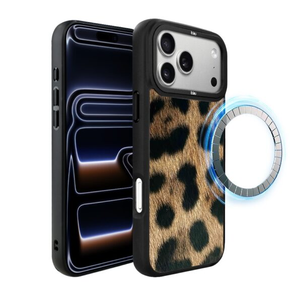 Etui do iPhone 17 Pro IBIZU DropGuard Matt z MagSafe, Zew Natury, Lampart