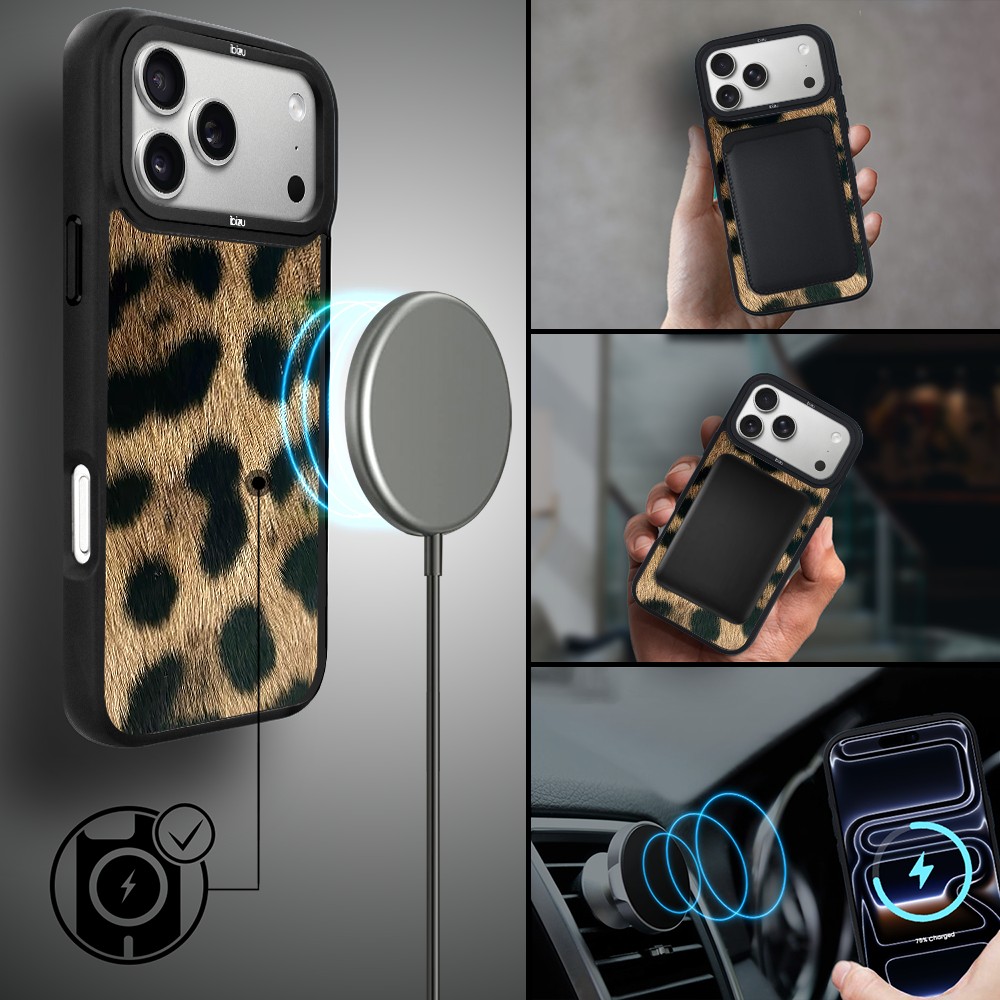 Etui do iPhone 17 Pro Max IBIZU DropGuard Matt z MagSafe, Zew Natury, Lampart ip 17 pro-3