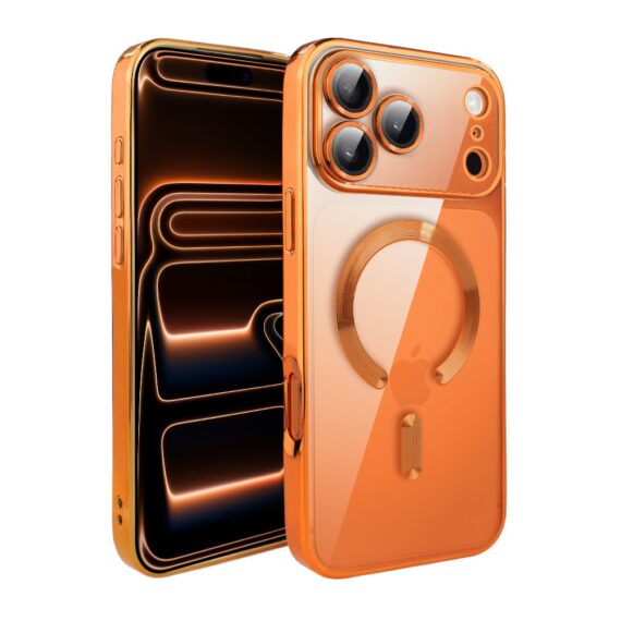 Etui do iPhone 17 Pro Max MagSafe Luxury Protect przeźroczyste, hybrydowa ochrona kamery, pomarańczowe Obszar kompozycji 1