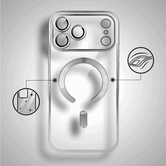 Etui-do-iPhone-17-Pro-Max-MagSafe-Luxury-Protect-przezroczyste-z-oslona-aparatu-Titanium-Finish-srebrne-pop-1