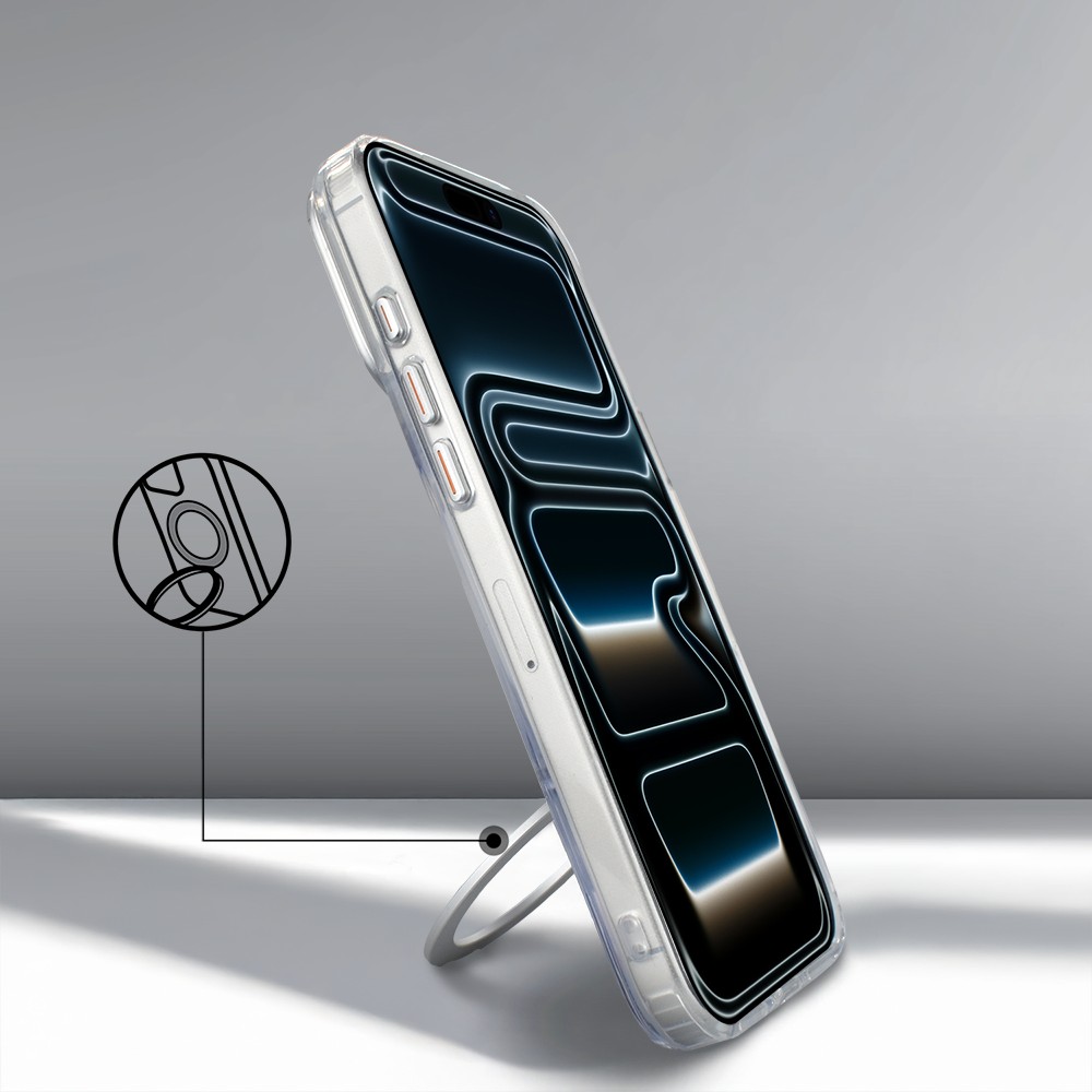 Etui do iPhone 17 Pro Max Metal Clear Cam MagSafe Stand z podstawką, twarde, przeźroczyste Artboard 2