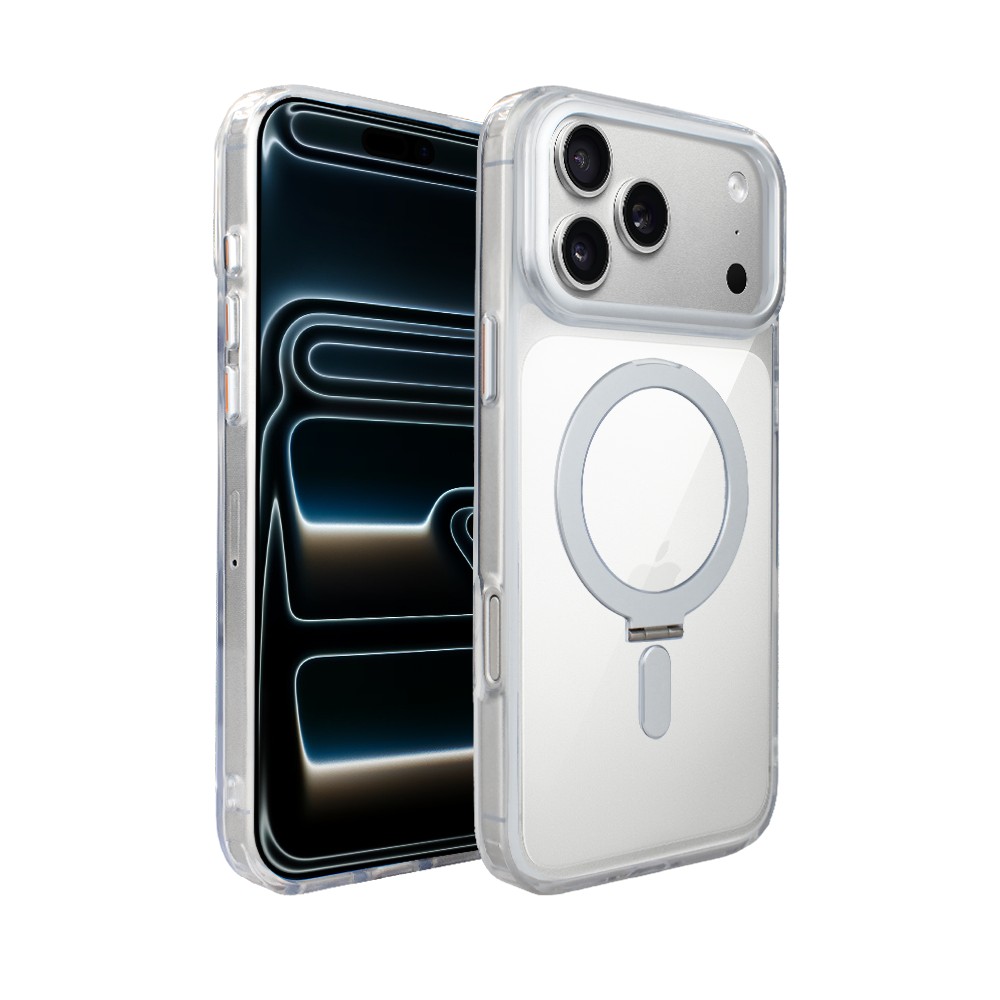 Etui do iPhone 17 Pro Max Metal Clear Cam MagSafe Stand z podstawką, twarde, przeźroczyste Obszar kompozycji 1