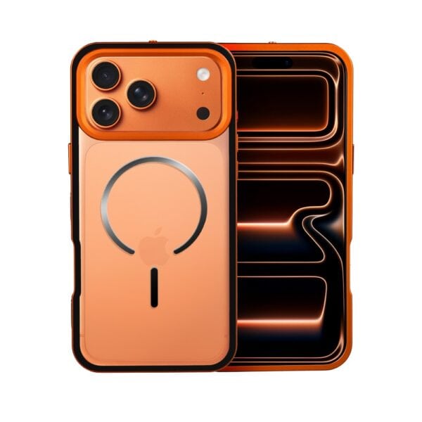 Etui do iPhone 17 Pro Max Metal Defender, metalowa ramka z MagSafe, pomarańczowe