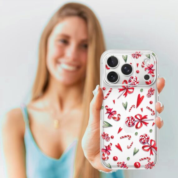 Etui do iPhone 17 Pro Max, cukierki świąteczne, przeźroczyste17 Pro i Pro Max-4