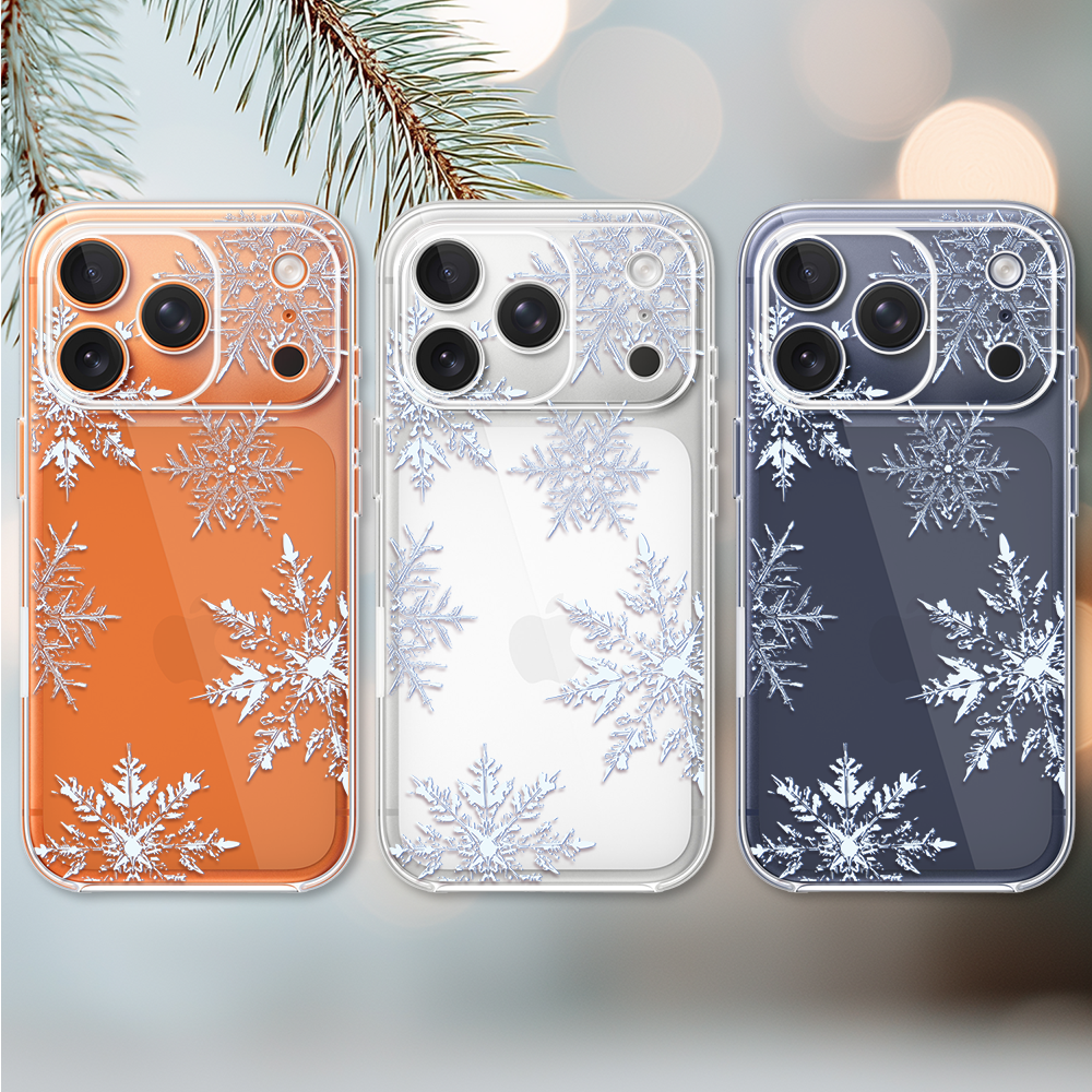 Etui do iPhone 17 Pro Max, płatki śniegu, przeźroczyste 17 Pro i Pro Max-2