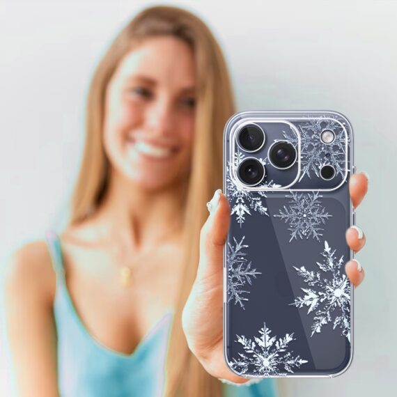 Etui do iPhone 17 Pro Max, płatki śniegu, przeźroczyste 17 Pro i Pro Max-4