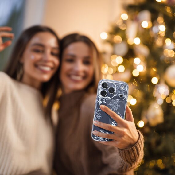 Etui do iPhone 17 Pro Max, płatki śniegu, przeźroczyste 17 Pro i Pro Max-5