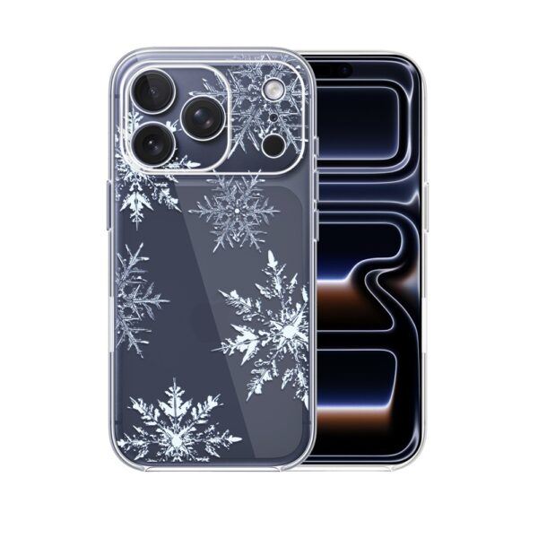 Etui do iPhone 17 Pro Max, płatki śniegu, przeźroczyste