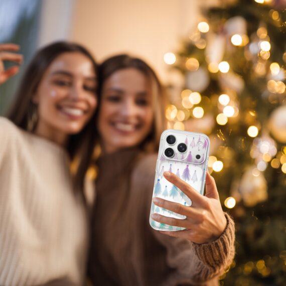 Etui do iPhone 17 Pro Max, świąteczny las choinek, przeźroczyste 17 Pro i Pro Max-5