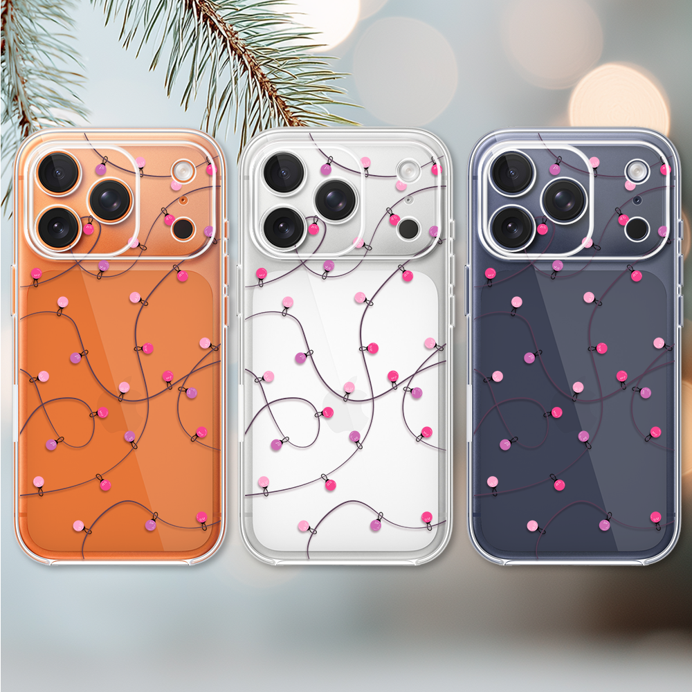 Etui do iPhone 17 Pro Max, światełka świąteczne, przeźroczyste 17 Pro i Pro Max-2