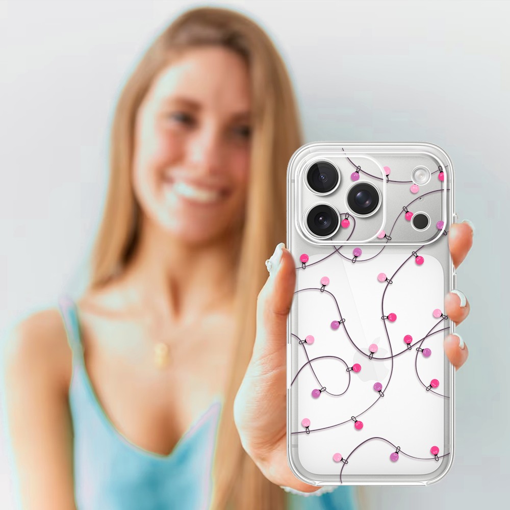 Etui do iPhone 17 Pro Max, światełka świąteczne, przeźroczyste 17 Pro i Pro Max-4