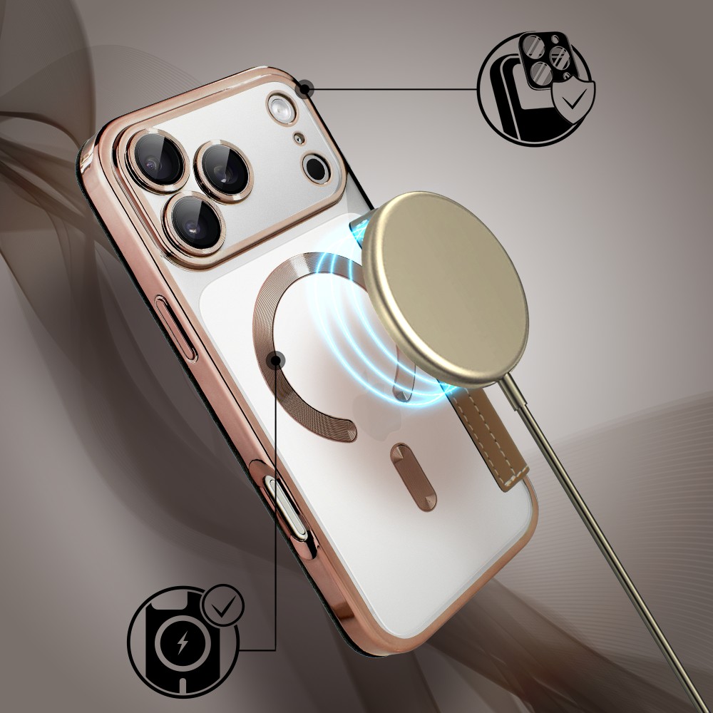 Etui do iPhone 17 Pro Max typu książka Book Magsafe Lens Protect, z klapką, czarne (2)