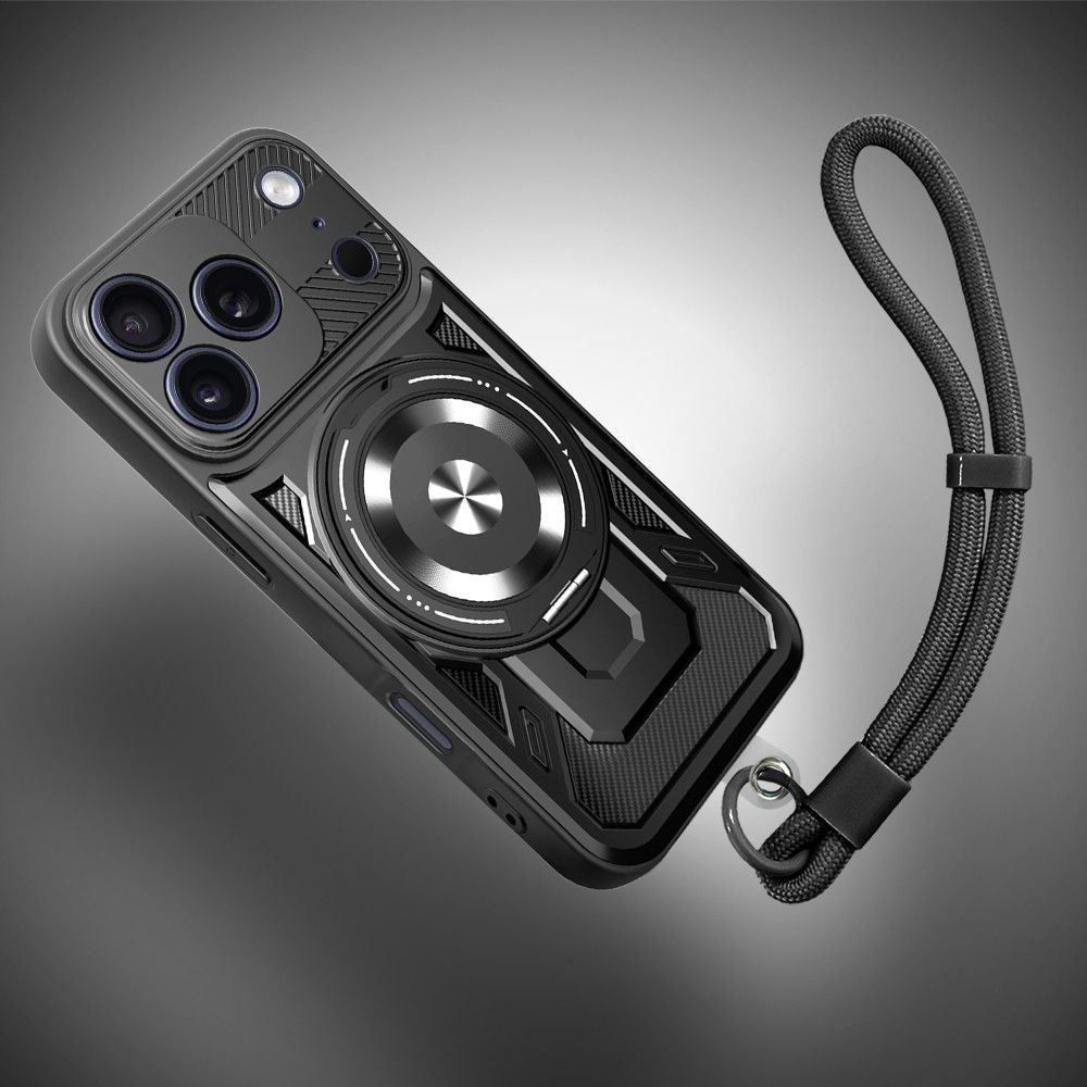 Etui do iPhone 17 Pro Max wzmocnione, z MagSafe i funkcją podstawki, czarne Obszar kompozycji 7