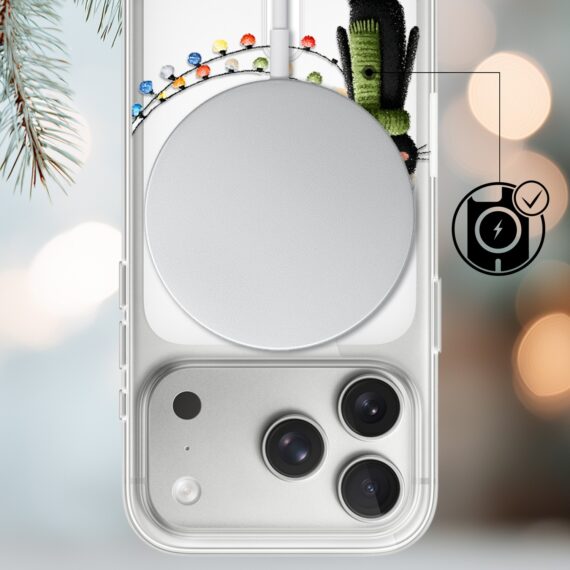 Etui do iPhone 17 Pro Max z MagSafe, Przytulne święta, Kot przebrany za elfa, przeźroczyste 17 Pro i Pro Max-3