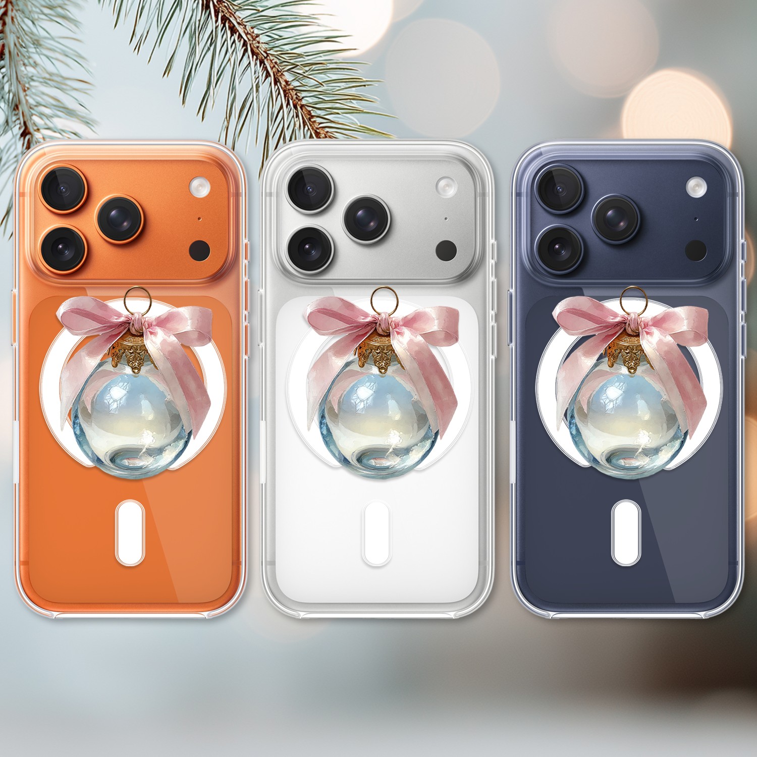 Etui do iPhone 17 Pro Max z MagSafe, Przytulne święta, Kryształowa bombka, przeźroczyste 17 Pro i Pro Max-2