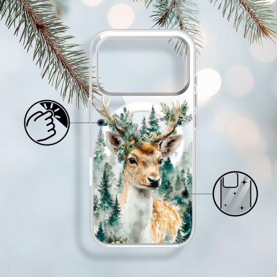 Etui do iPhone 17 Pro Max z MagSafe, Przytulne święta, Leśny Jelonek 17 Pro i Pro Max-1