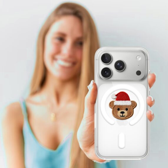 Etui do iPhone 17 Pro Max z MagSafe, Przytulne święta, Miś Mikołajek, przeźroczyste 17 Pro i Pro Max-4