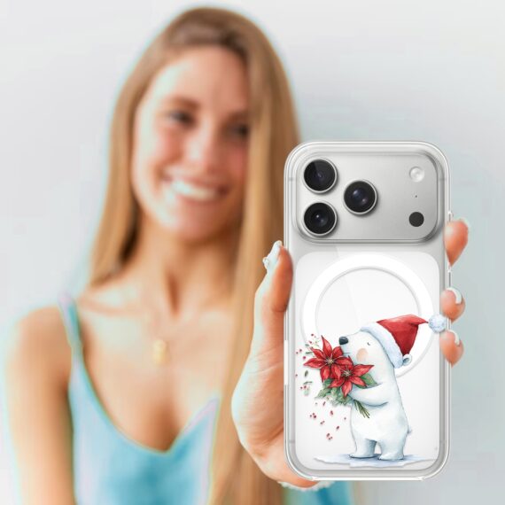 Etui do iPhone 17 Pro Max z MagSafe, Przytulne święta, Miś świąteczny, przeźroczyste prawid17 Pro i Pro Max-4