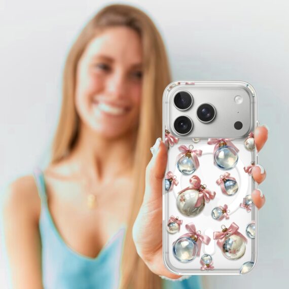 Etui do iPhone 17 Pro Max z MagSafe, Przytulne święta, Pastelowe bombki, przeźroczyste 17 Pro i Pro Max-4