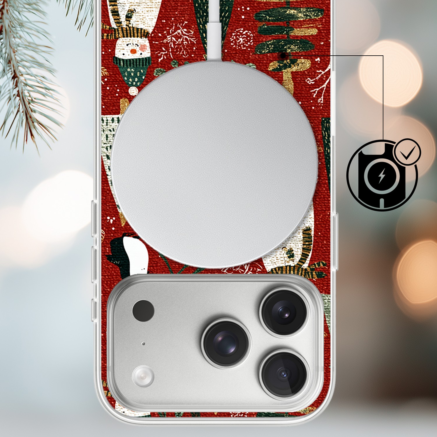 Etui do iPhone 17 Pro Max z MagSafe, Przytulne święta, Rustykalna świąteczna kraina 17 Pro i Pro Max-3
