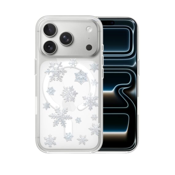 Etui do iPhone 17 Pro Max z MagSafe, Zimowa Magia, Delikatne płatki śniegu, przeźroczyste 17 Pro i Pro Max