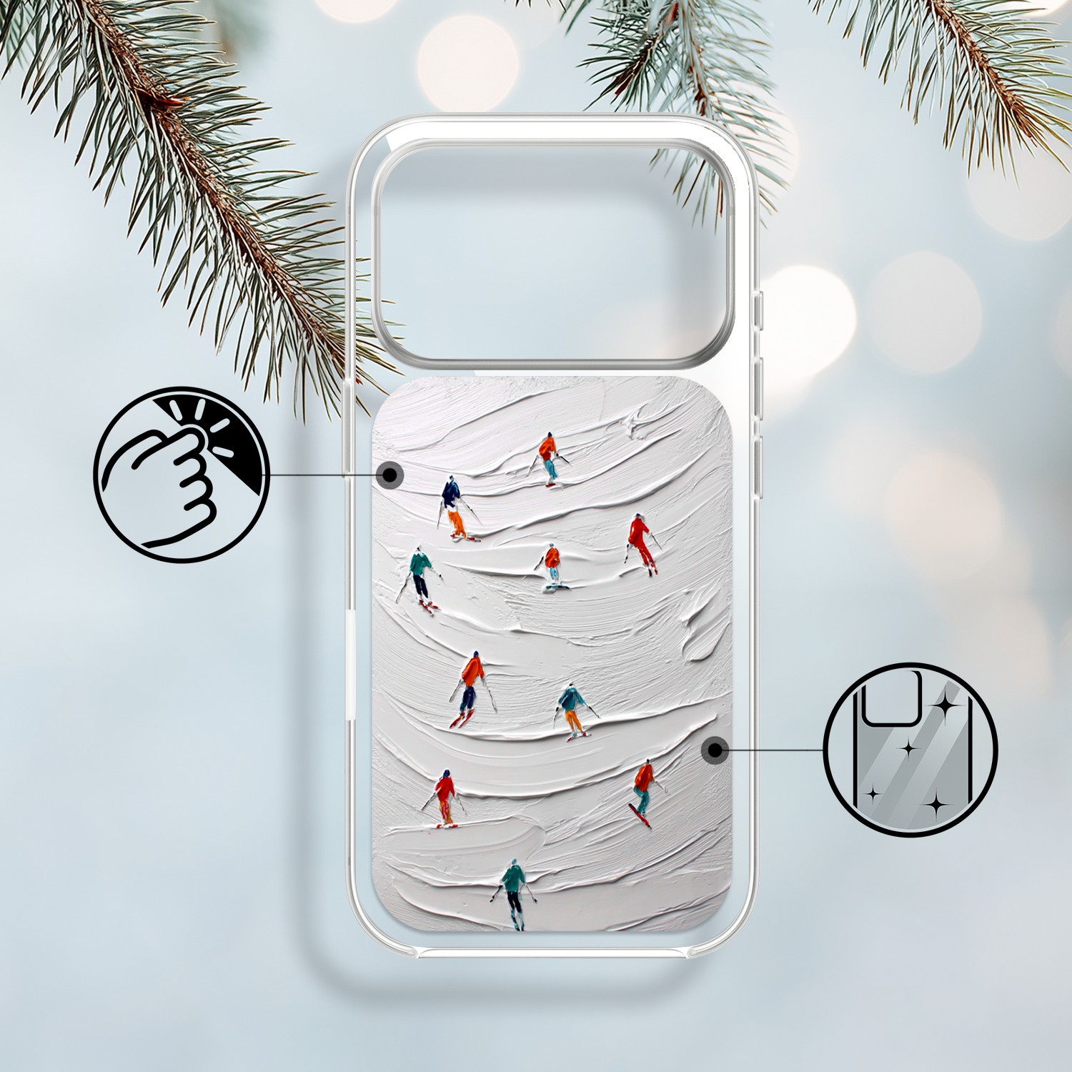 Etui do iPhone 17 Pro Max z MagSafe, Zimowa Magia, Narciarski obraz, przeźroczyste 17 Pro i Pro Max-1