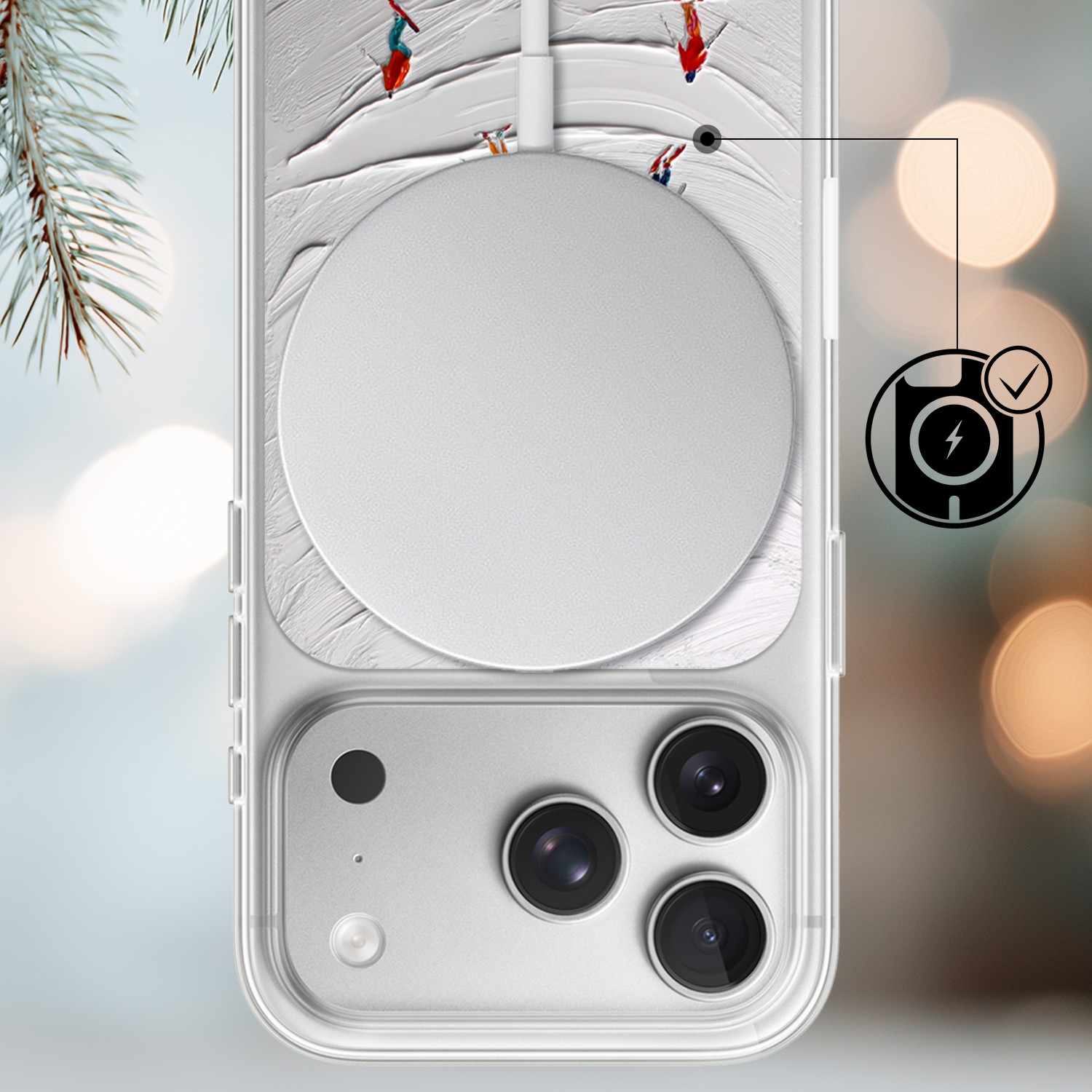 Etui do iPhone 17 Pro Max z MagSafe, Zimowa Magia, Narciarski obraz, przeźroczyste 17 Pro i Pro Max-3