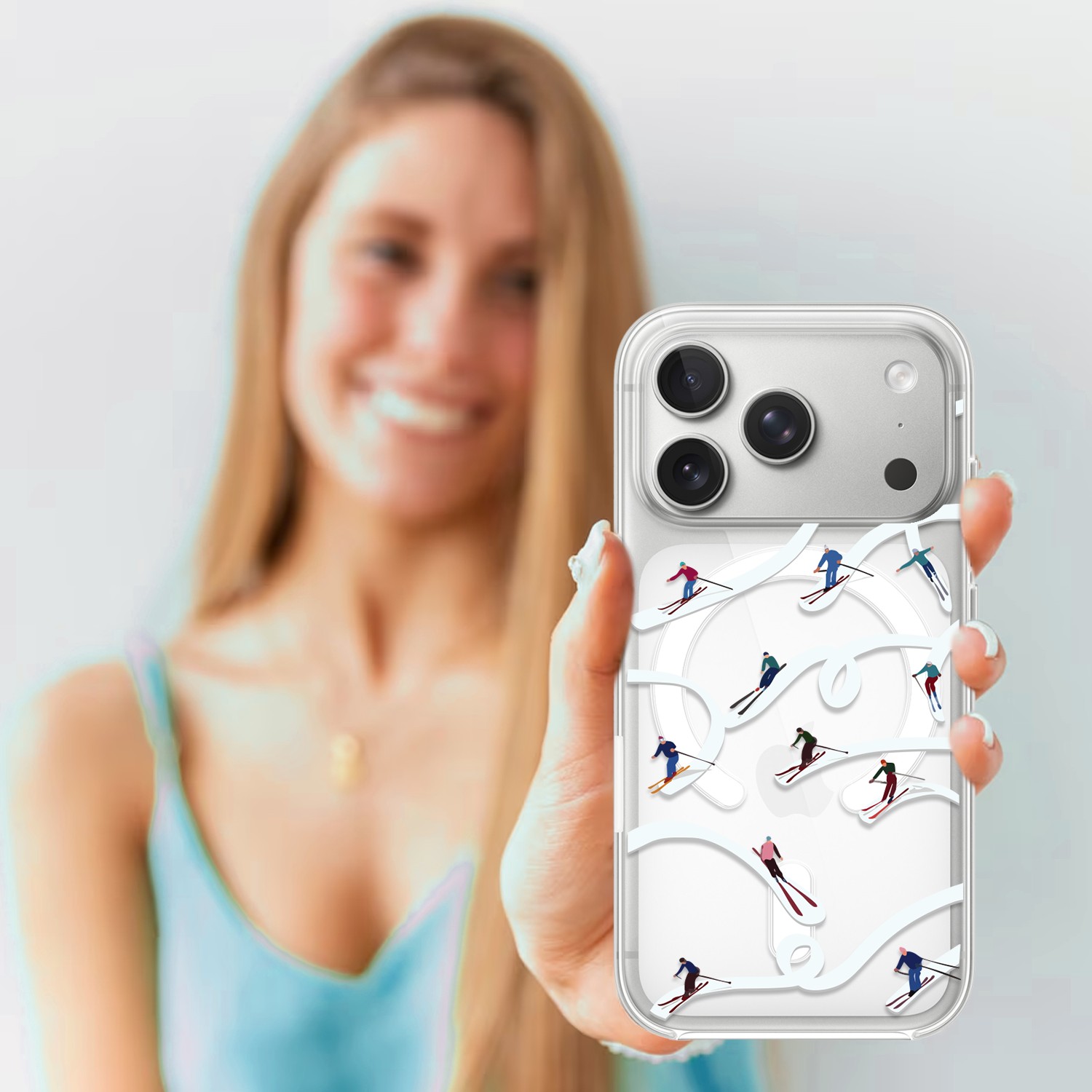 Etui do iPhone 17 Pro Max z MagSafe, Zimowa Magia, Narciarskie witraże, przeźroczyste 17 Pro i Pro Max-4