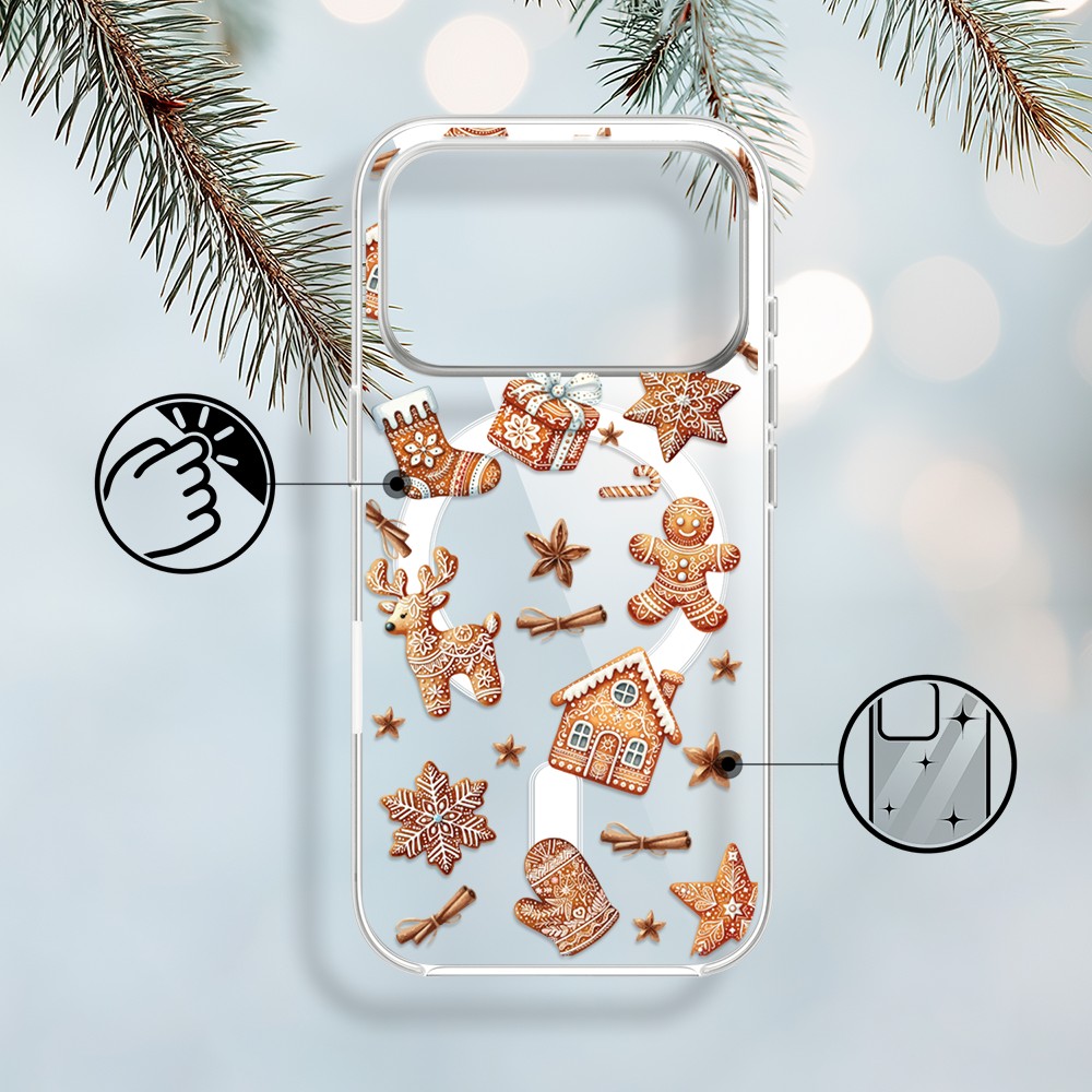 Etui do iPhone 17 Pro Max z MagSafe, magia pierniczków, przeźroczyste1