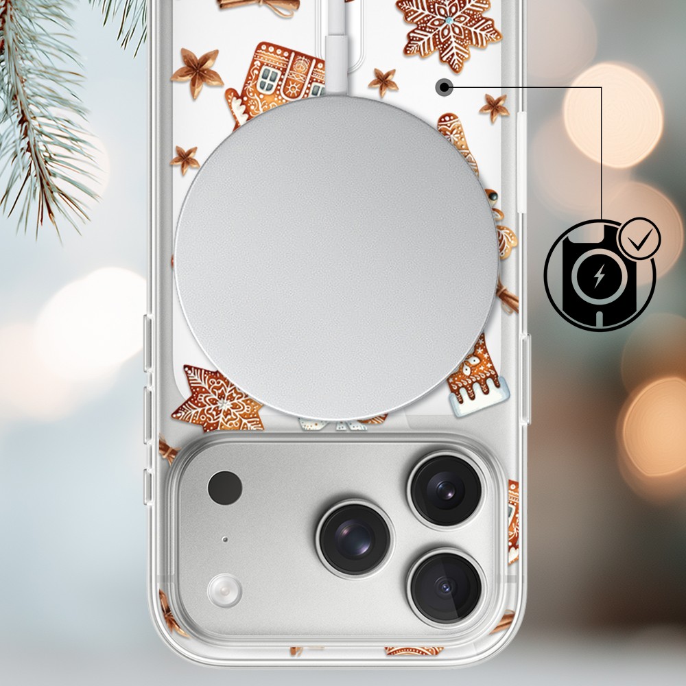 Etui do iPhone 17 Pro Max z MagSafe, magia pierniczków, przeźroczyste3