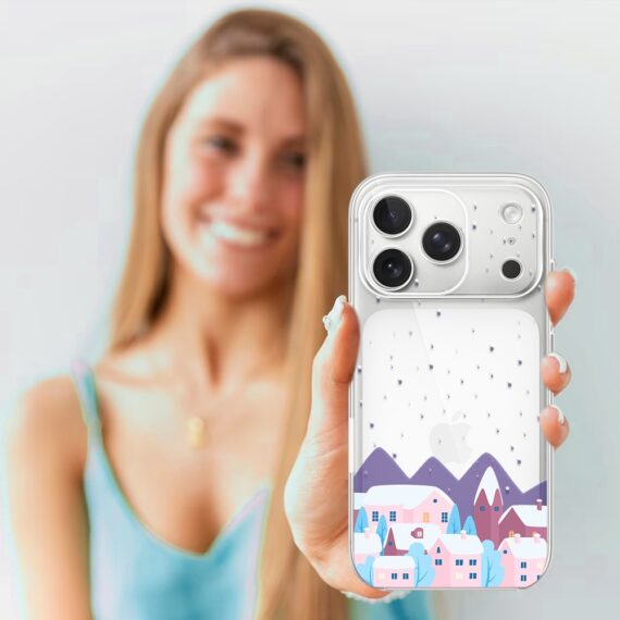 Etui do iPhone 17 Pro Max, zimowa osada, przeźroczyste 17 Pro i Pro Max-4