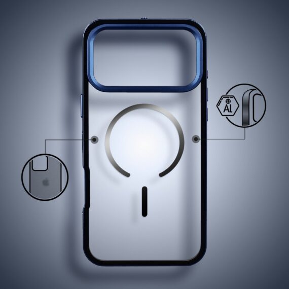 Etui do iPhone 17 Pro Metal Defender, metalowa ramka z MagSafe, granatowe6