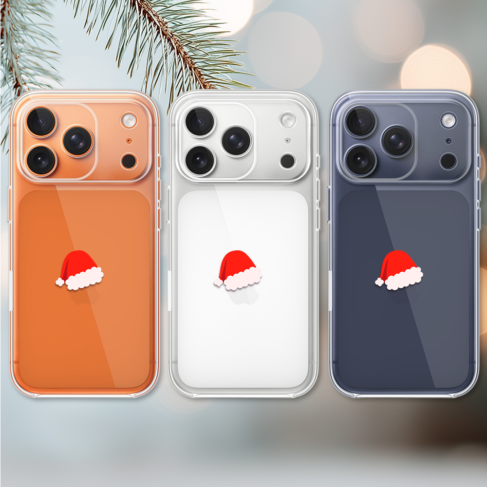 Etui do iPhone 17 Pro, czapka Mikołaja, przeźroczyste (1)