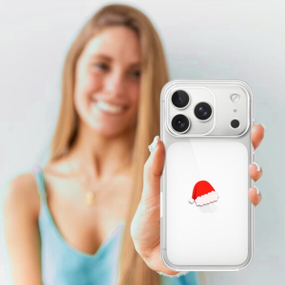 Etui do iPhone 17 Pro, czapka Mikołaja, przeźroczyste (3)