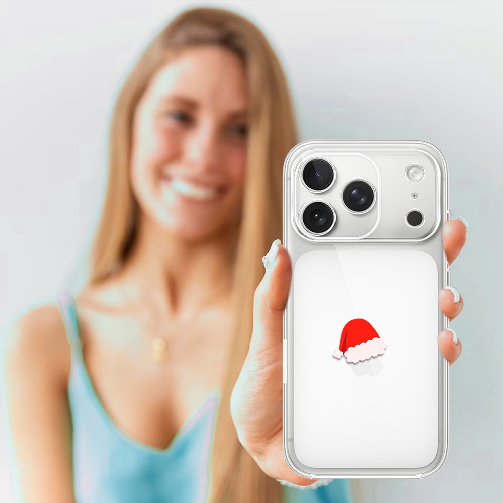 Etui do iPhone 17 Pro, czapka Mikołaja, przeźroczyste (3)