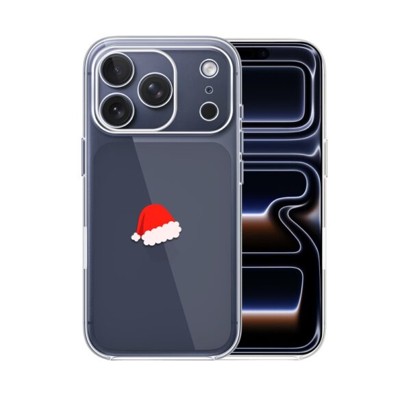 Etui do iPhone 17 Pro, czapka Mikołaja, przeźroczyste